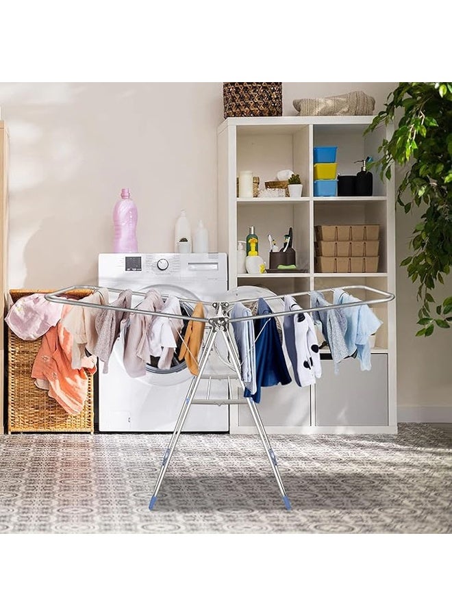 إن كي أكس رف تجفيف ملابس كبير قابل للطي من الفولاذ للاستخدام الداخلي، مناسب للاستخدام المنزلي - Image 3