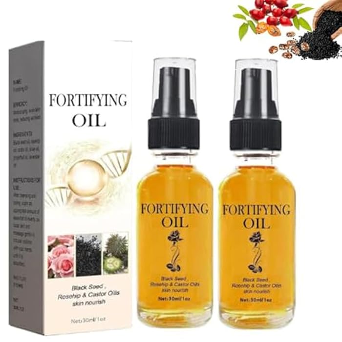 Rednow Lilinas Castor Oil Black Seed Oil Rosehip Oil Face Serum, Rosehip Oil Black Seed Oil for Face, Castor Oills Skin Nourish, Organic Golden Castor Oil Collagen Boost Anti Aging（ 2 PCS ） - Image 1