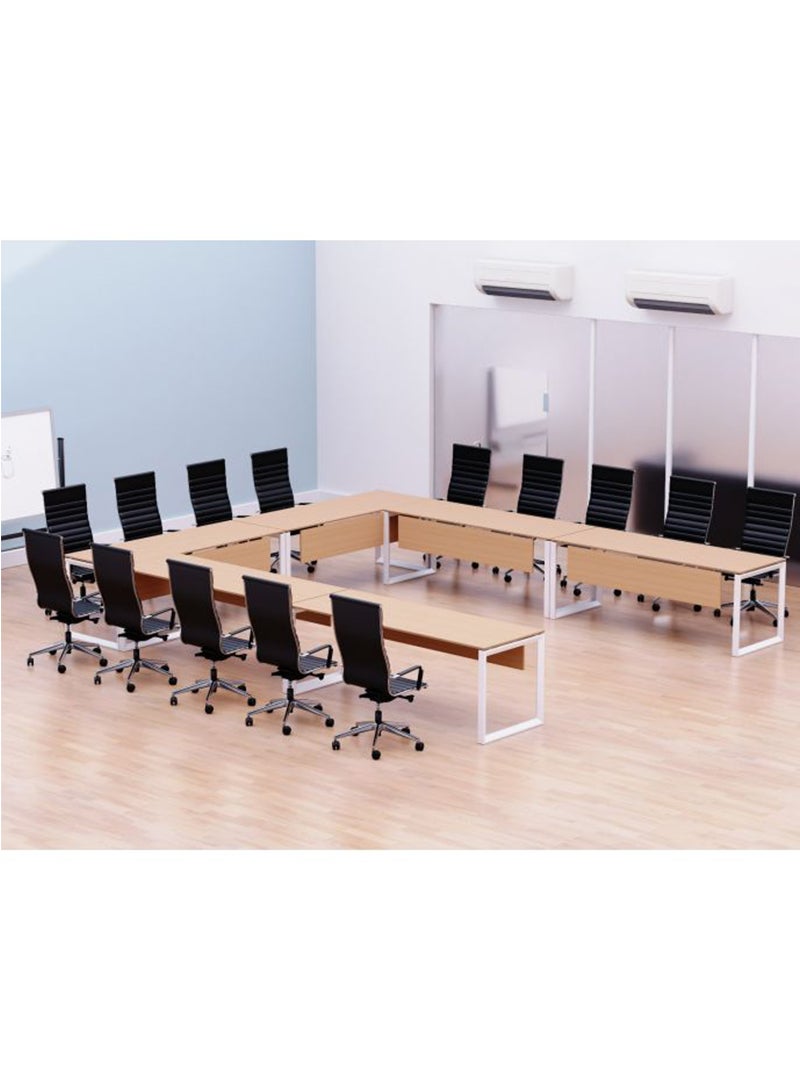 Mahmayi Mahmayi Vorm 136-16 12 Seater Oak U-Shaped Conference-Meeting Table  - Image 1