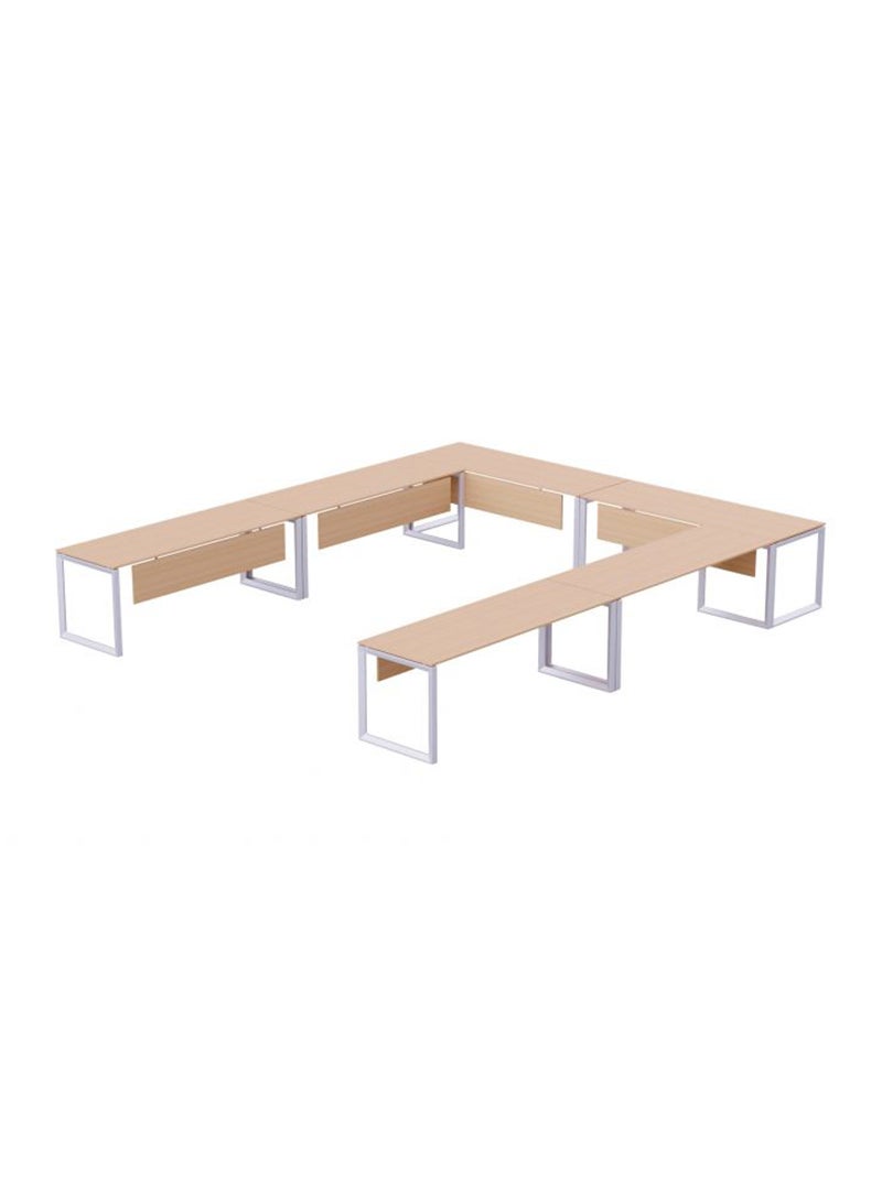 Mahmayi Mahmayi Vorm 136-16 12 Seater Oak U-Shaped Conference-Meeting Table  - Image 2
