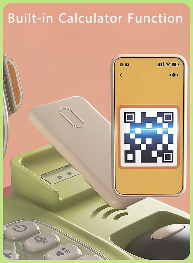 Quivlox Kids Cash Register Toy Set,Simulation Pretend Cash Register Toy with Play Money, Credit Card & Scanner, Smart Cash Register Toy with Voice,Grocery Store Playset,Multifunction Play Toy,67 Pieces Learning Toy for Preschoolers, Math Skills Development for Ages 3-6, Ideal Gift for Boys & Girls (Green) - Image 4