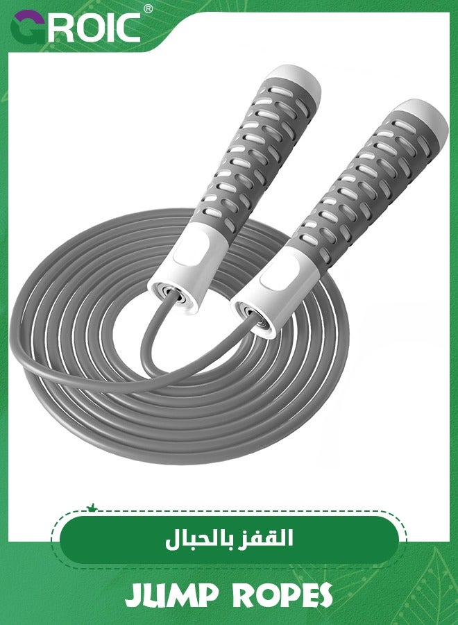 GROIC Jump Rope for Fitness-Speed Skipping Rope with Adjustable 275cm PVC Ropes and Silicone Handle for Men Women Kids Cardio Crossfit Workout Training Exercise - Image 1