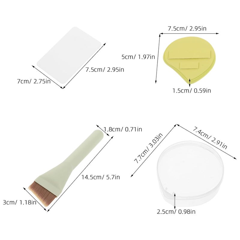 Healeved Flat Liquid Foundation Brush and Cream Blending Brush Set with Makeup Puff Mixing Palette and Puff Case White – 2 Sets for Professional Foundation Application and Blending - Image 2