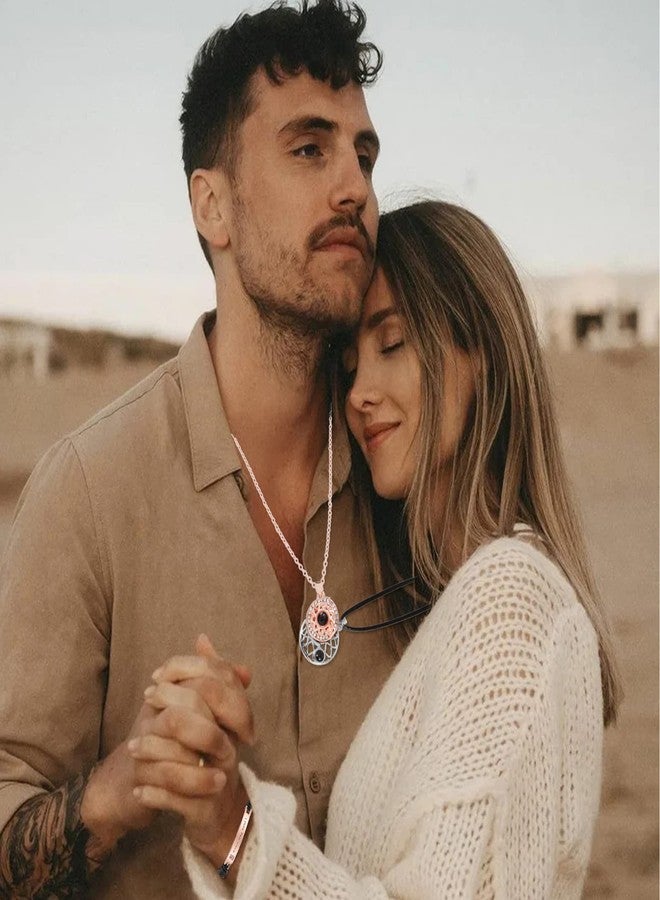 YANCHUN Couple Necklace Matching Necklaces for Couples Necklace Bracelet Set Sun and Moon I Love You 100 Languages for Him and Her Projection Valentines Day Gifts - Image 5