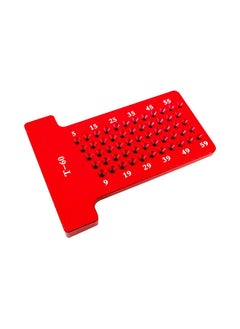 NIBEMINENT T-60 Hole Positioning Metric Measuring Ruler Red 8x1x6centimeter  - Image 1