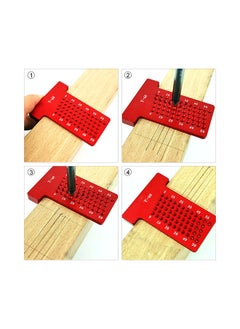 NIBEMINENT T-60 Hole Positioning Metric Measuring Ruler Red 8x1x6centimeter  - Image 4