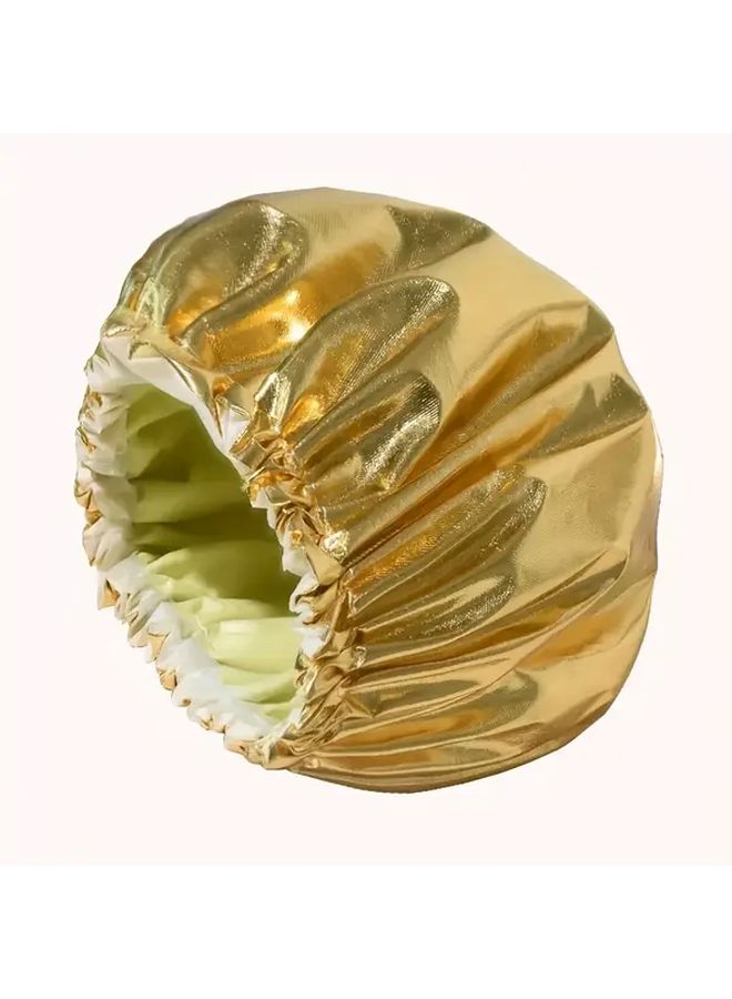 Double Layer Oversized Bath Cap In Dark Colorful Shimmer Design - Image 4