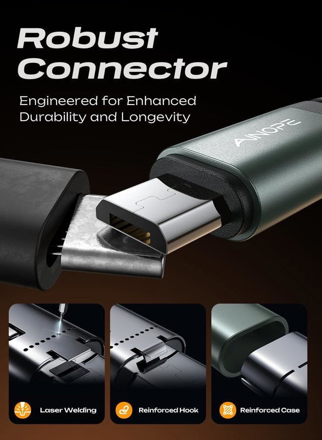 Ainope كابل ميكرو USB لكيندل [2 حزمة، 6.6 قدم]، كابل شاحن ميكرو USB غير قابل للكسر بديل لكيندل، كابل شاحن ميكرو USB نايلون مناسب لهاتف سامسونج جالاكسي S6، J7 إيدج نوت 5، كيندل، شاحن أندرويد - Image 4