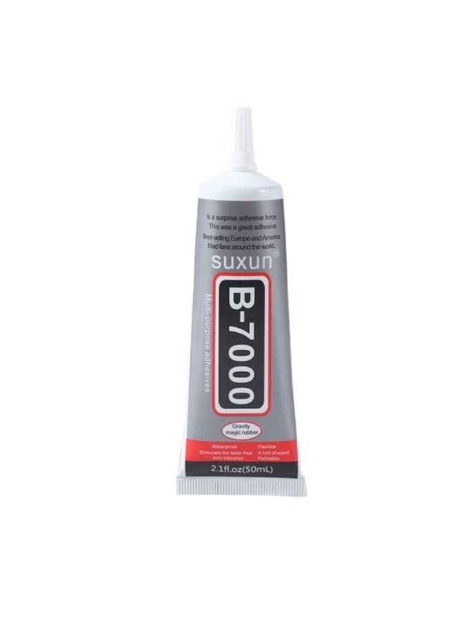 SUXUN B-7000 Super Glue 50ml, Clear Heavy Duty Multipurpose Adhesive for Rhinestones, Crafts, Fabric, Clothes, Shoes, Jewelry, Wood, Plastic, Metal, Glass and Leather - Image 1