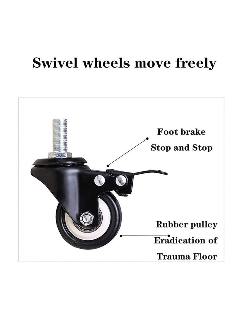 روك بو حامل تلفزيون متنقل مع ارتفاع قابل للتعديل وعجلات قابلة للقفل للشاشات المسطحة والمنحنية مقاس 32-65 بوصة، بما في ذلك رف قابل للإزالة لمعدات الصوت والصورة وأجهزة الكمبيوتر المحمولة - Image 3