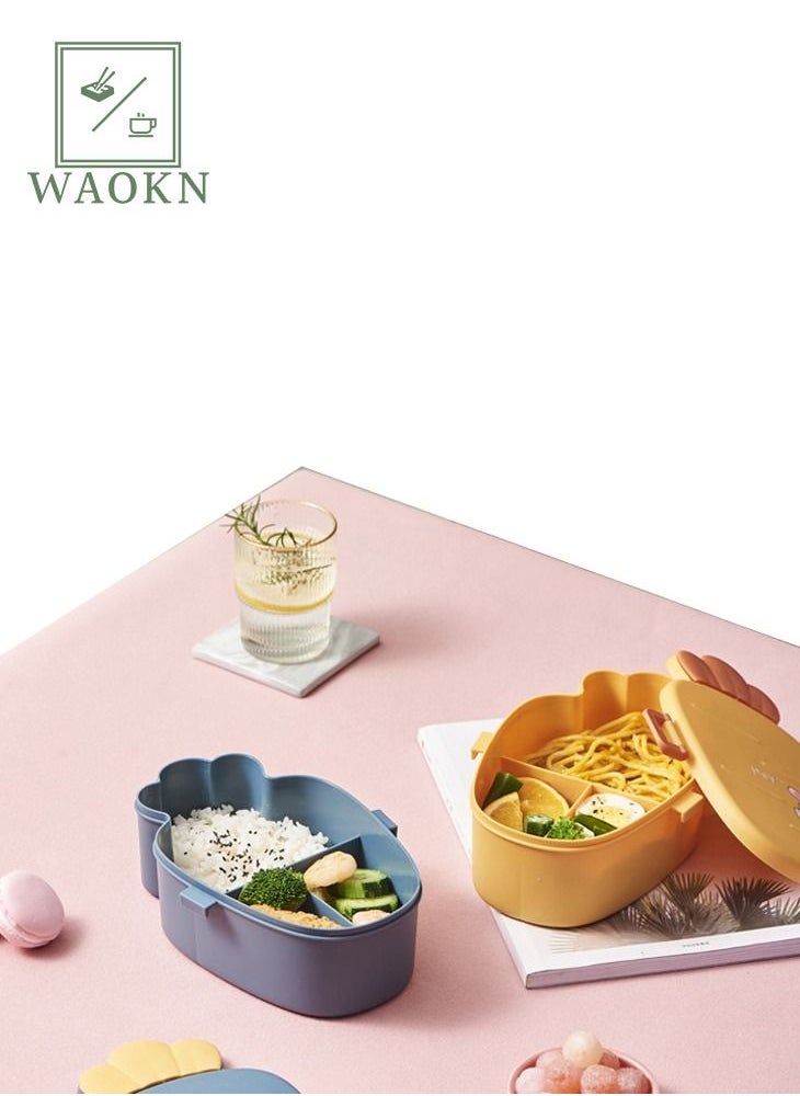 WAOKN - Bento Boxes for Student Cute Radish Lunch Box for Children Microwave-heated Fresh-keeping Box with Spoon and Fork Sealed Multi-celle and Portable - Image 1