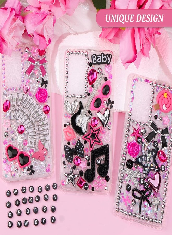 Umillars 1740 Pcs Junk Case Charms Kit, Junk Phone Case for Customizing DIY, Letter Beads, Kawaii Nail Accessories Flatback Beads, Star, Love, Rhinestones, Candy Bow Charms, Cute Decors for DIY Crafts - Image 4