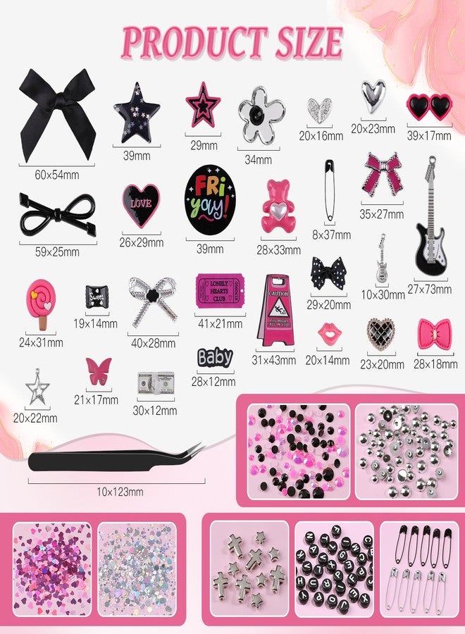 Umillars 1740 Pcs Junk Case Charms Kit, Junk Phone Case for Customizing DIY, Letter Beads, Kawaii Nail Accessories Flatback Beads, Star, Love, Rhinestones, Candy Bow Charms, Cute Decors for DIY Crafts - Image 2