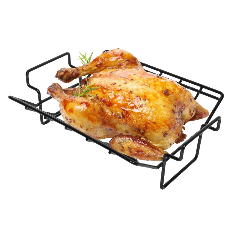Mydracas BBQ Rib Rack for Smoking and Grilling Roast Rack 100% Stainless Steel Roast and Dual-Purpose Turkey Rack for Large Big Green Egg and Kamado Joe Etc. - Image 1