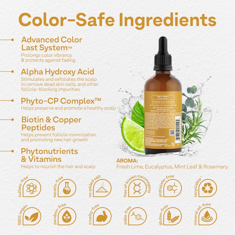 Colorproof Biorepair Thicken Scalp and Follicle Care Serum 3.4 Fl. Oz. w/Fresh Lime, Eucalyptus, Mint Leaf & Rosemary Scent, Color-Protection and Fuller-Looking Hair - Image 2