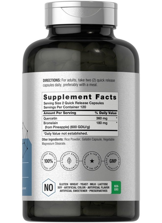 Horbaach Horbäach Quercetin with Bromelain Supplement | 240 Capsules | Non-GMO and Gluten Free  - Image 2