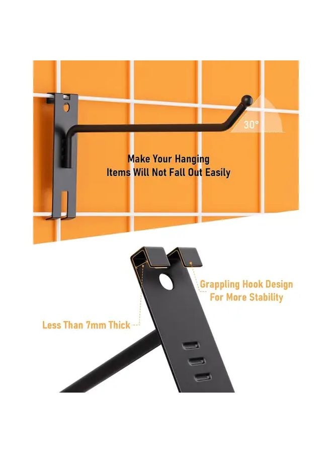 6 قطع خطافات حائط سوداء بشبكة معدنية متينة لتعليق وعرض الأدوات في المرآب - Image 3