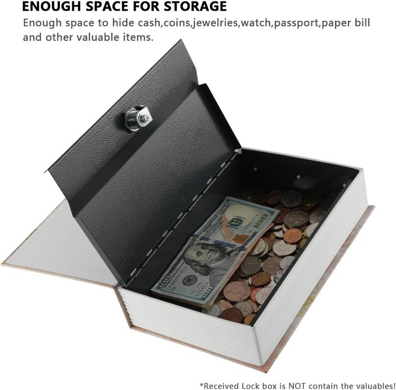 KYODOLED Book Safe with Key Lock,Dictionary Diversion Secret Safe Box,Money Hidden Lock Box,9.5" x 6.1" x 2 .2" Paris Large - Image 2