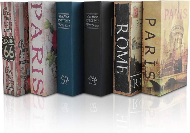 KYODOLED Book Safe with Key Lock,Dictionary Diversion Secret Safe Box,Money Hidden Lock Box,9.5" x 6.1" x 2 .2" Paris Large - Image 5