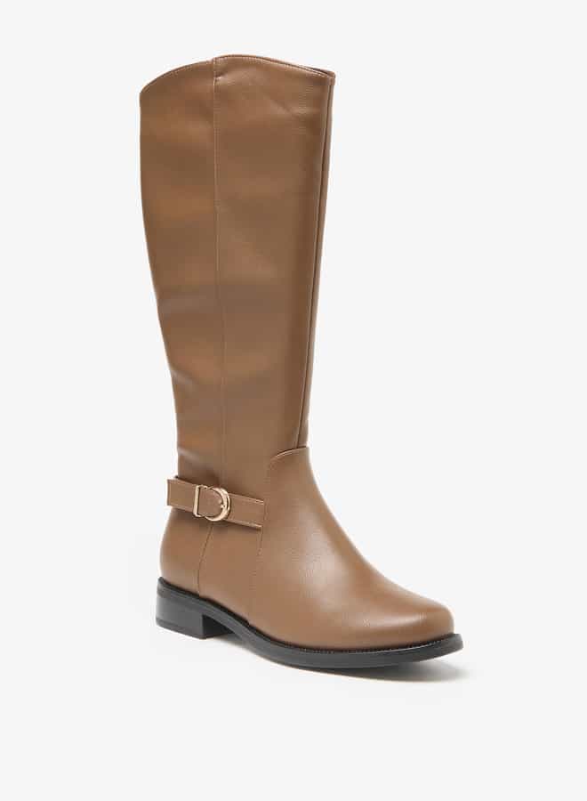 Flora Bella By Shoexpress Women Solid High Shaft Boots with Zip Closure - Image 3