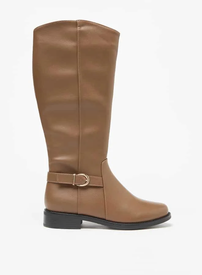 Flora Bella By Shoexpress Women Solid High Shaft Boots with Zip Closure