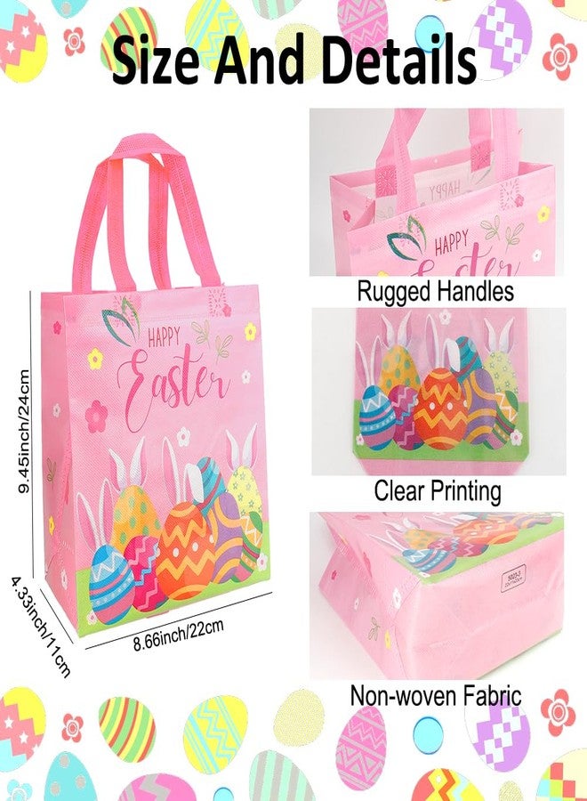 eowqeiur 6 Pack Easter Gift Bags with Handles(4.3x8.6x9.4 Inch) Non-woven Fabric Goodie Snack Candy Treat Tote Wrap Bags Reusable Bulk Spring Easter Basket Stuffers Party Decorations Favors Supplies Baggies - Image 2