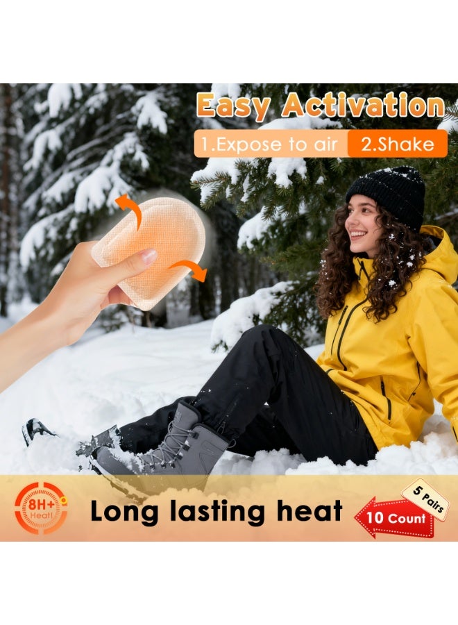 ياكيتر 5 أزواج من دفّاية أصابع القدم، تدفئة تدوم حتى 8 ساعات، نعل داخلي ساخن لتدفئة القدمين، دفّاية أصابع فورية قابلة للتصرف، لاصقة، تعمل بالهواء لفصل الشتاء، للعمل في الهواء الطلق والأنشطة الرياضية - Image 2