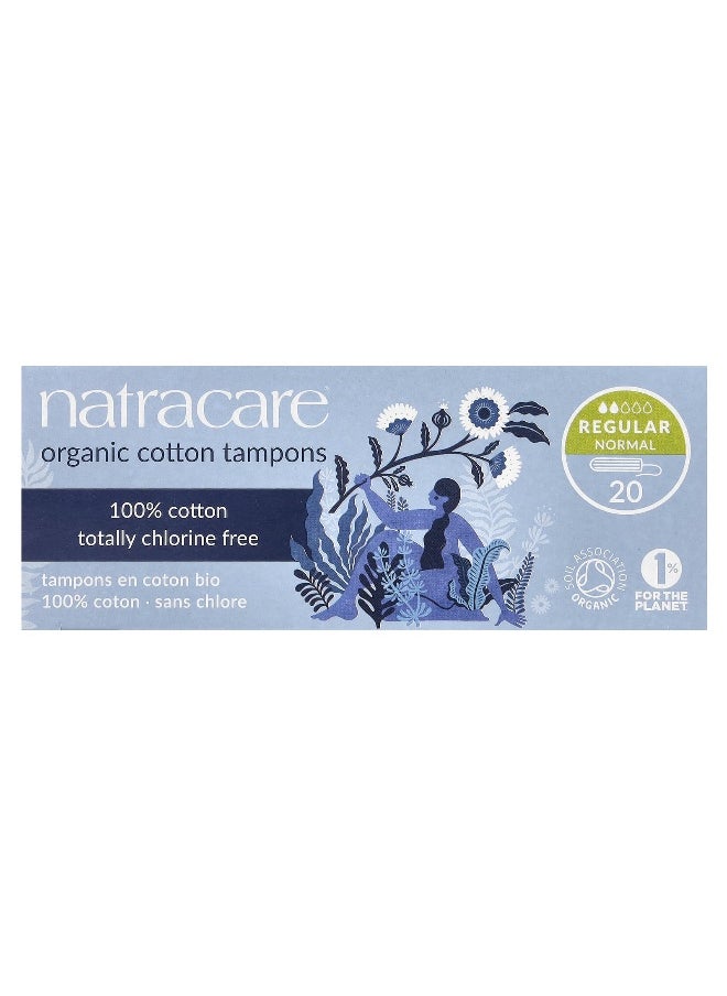 NATRACARE Natracare, Organic Cotton Tampons, Regular, Normal, 20 Tampons  - Image 1