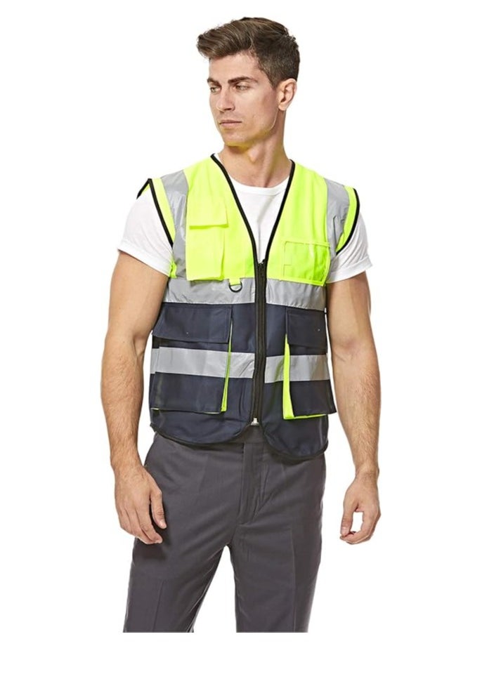 Vaultex Dazzle Safety Vest Heavy Duty Dual Color with Zipper - Green  - Image 1