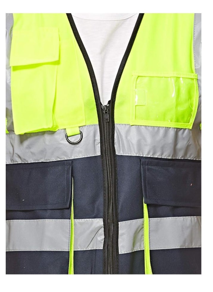 Vaultex Dazzle Safety Vest Heavy Duty Dual Color with Zipper - Green  - Image 3