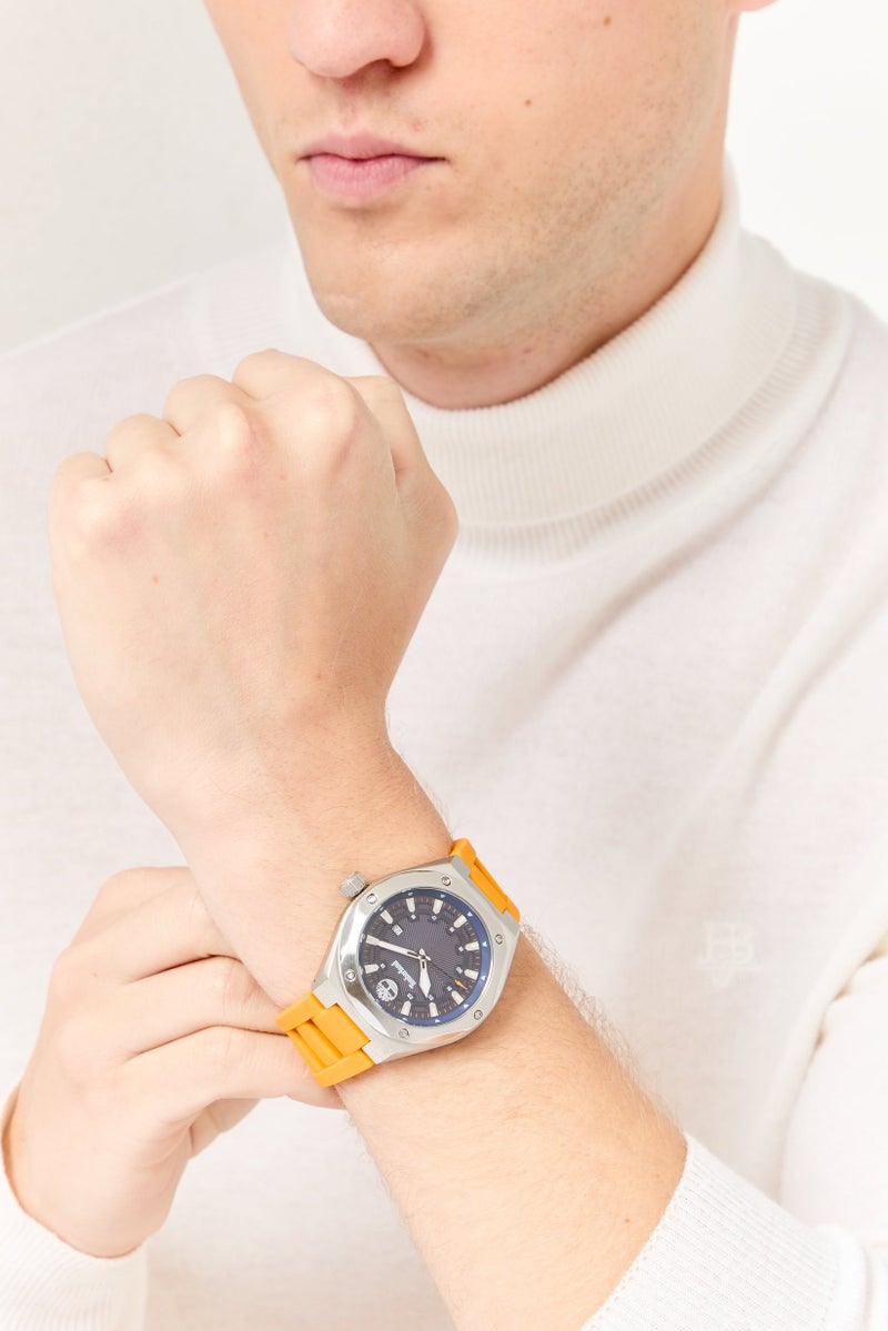 Timberland Men TDWGN0009902 Rubber Analog Watch 46 mm, Orange  - Image 2