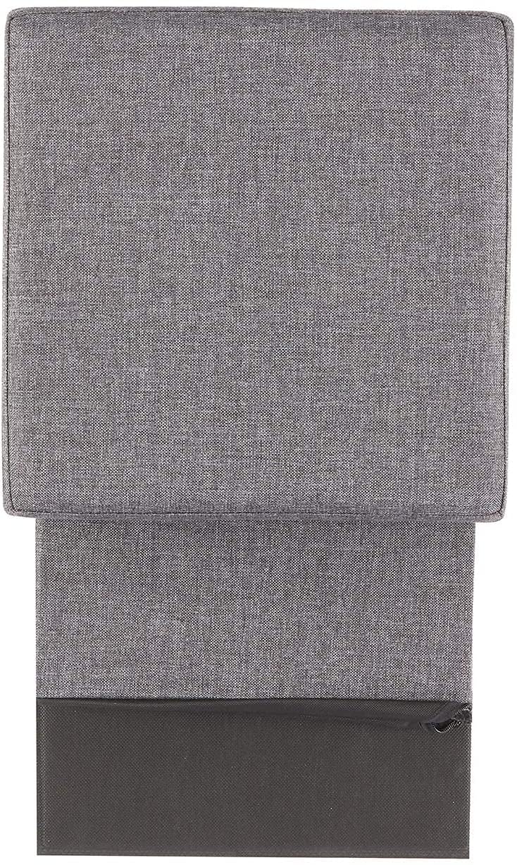 HAV CREATION Foldable Cube 30x30 cm Multipurpose Ottoman Stool with Storage Fabric Folding Organizer for Clothes Books Toys Padded Cushion Seat 22L Capacity Light Grey - Image 4