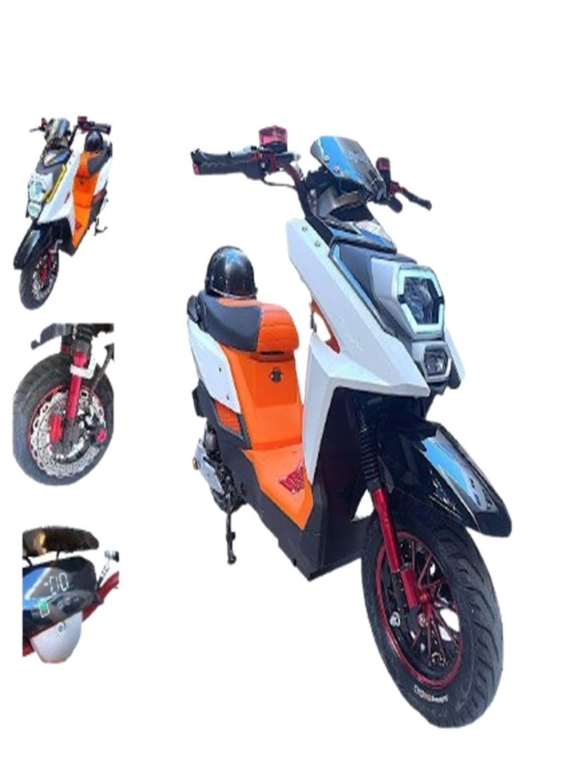 NIYAZI Electric Scooter | Electric Scooter for Adults | 2024 Amazing Sport Bike | 72V – 20Ah Battery | Front and Rear Hydraulic Suspension | Front and Rear LED Lights | Front and Rear Turn Signals | Tubeless Tires | Hydraulic Brakes | Two-Person Leather Seat | Free Helmet Included - Image 2