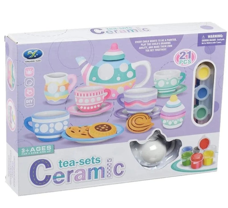 21-Piece Tea Set Coloring Game