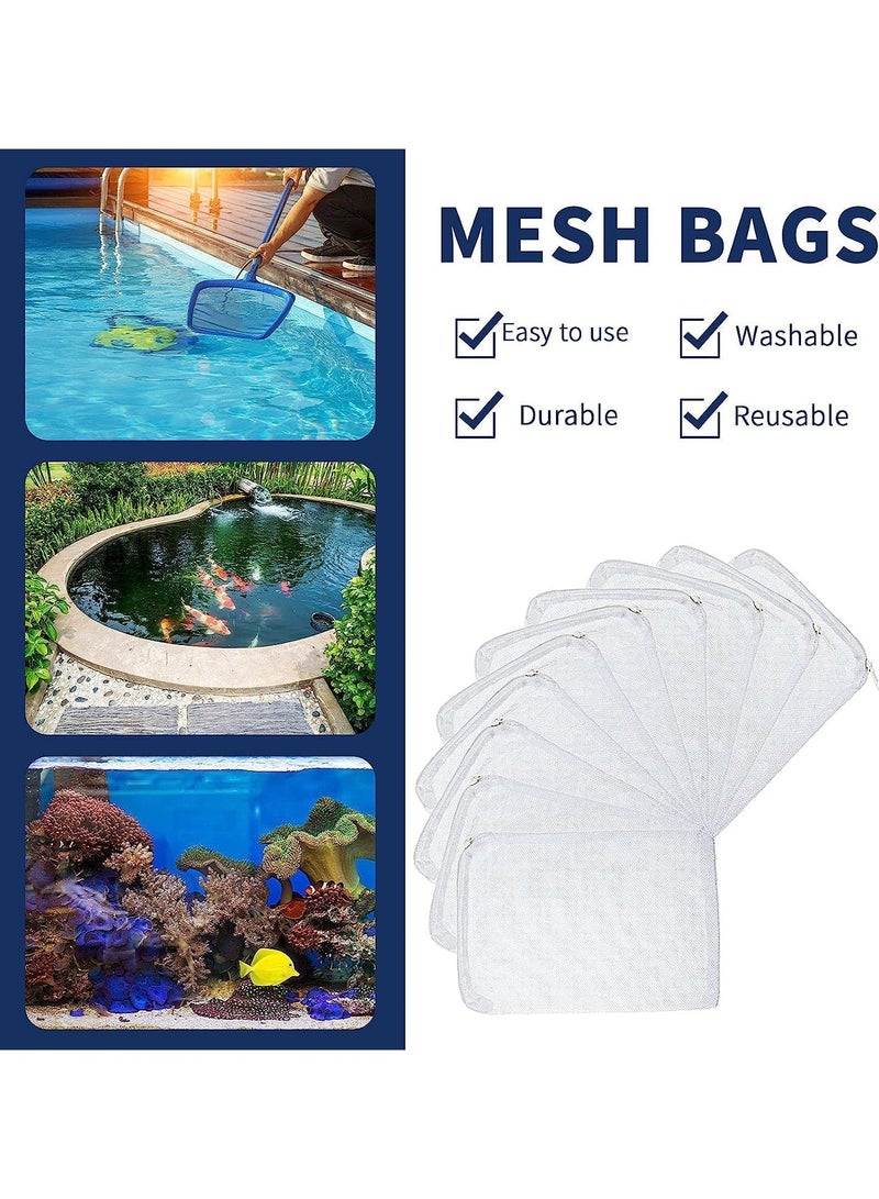 Generic 20 Pieces Aquarium Filter Media Bags Fish Tank Filter Bag White Net Bag Fine Mesh Filter Bag with Zipper for Activated Carbon Biospheres Ceramic Rings Fresh or Saltwater Tanks  - Image 4