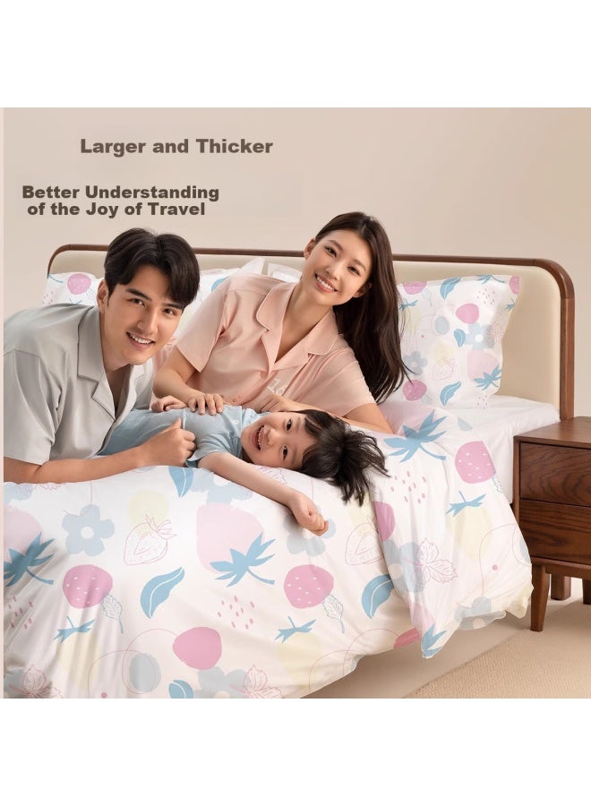Sometimes Disposable Four-Piece Double Bed Sheet Set With Thickened Duvet Cover, Pillowcase, And Sleeping Bag For Travel, Hotel, And Anti-Dirt Gaming - Image 4