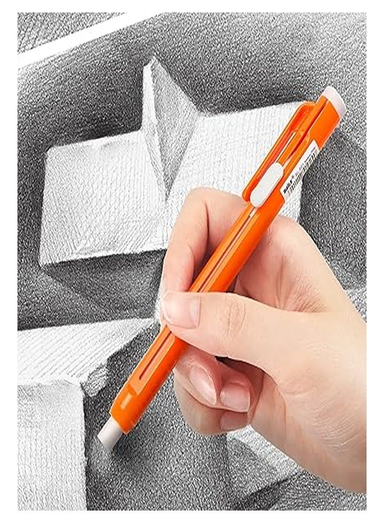 قلم ممحاة ميكانيكي قابل للسحب، محايات على شكل قلم، الوان متنوعة، عبوة من 4 قطع - Image 5