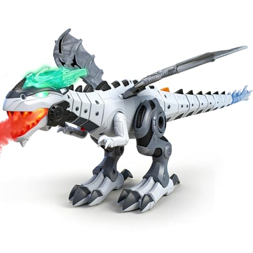 Bloolilies Dinosaur Toys for Kids 35 6 7 Electric Walking Dinosaur Toy with Fire Breathing Mist Spray and Roar Sounds for Kids Toddler Realistic Robot Dragon Toys Birthday Gift - Image 1