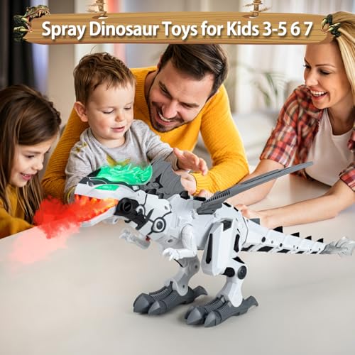 Bloolilies Dinosaur Toys for Kids 35 6 7 Electric Walking Dinosaur Toy with Fire Breathing Mist Spray and Roar Sounds for Kids Toddler Realistic Robot Dragon Toys Birthday Gift - Image 5