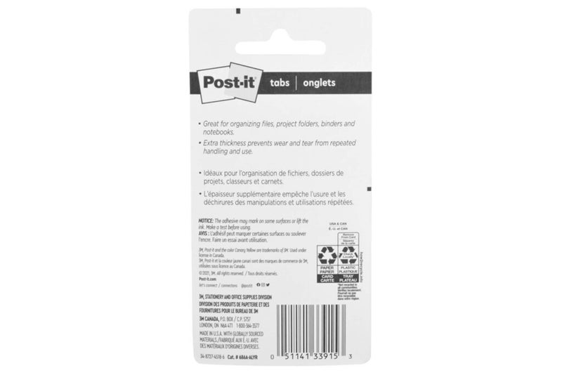 Post It Post-it Tabs, 2 in Angled Solid, Assorted Primary Colors, 6 Tabs/Color, 4 Colors, 24 Tabs/Pack (686A-ALYR) - Image 4