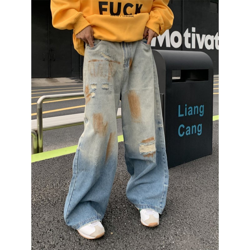 Unisex Classic Denim Jeans Loose Fit Daily Outdoor Wear - Image 1