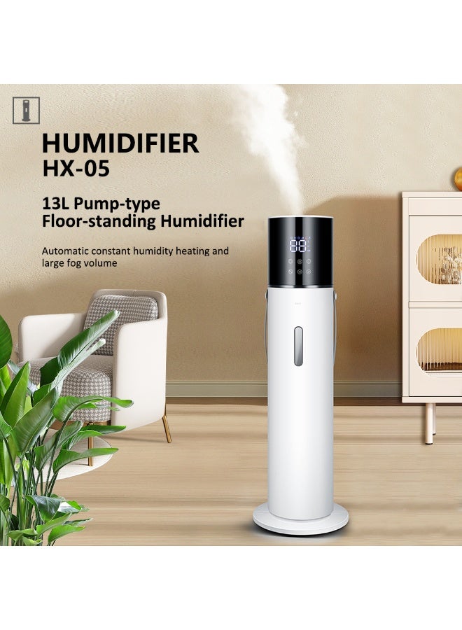 ايتي لايف مرطب هواء سعة 13 لترًا للغرف الكبيرة، رذاذ دافئ دافئ، إيقاف تشغيل تلقائي، مرطب هواء بملء علوي مع تعقيم بالأشعة فوق البنفسجية، 100 واط HX-05 أبيض - Image 2