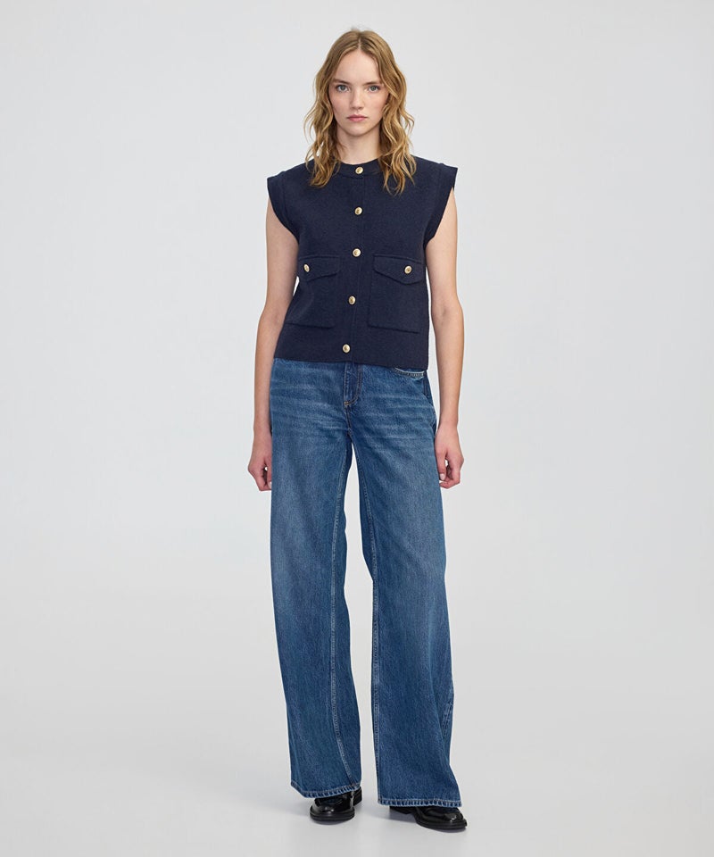 Ipekyol Gold-Button Knit Vest - Image 3