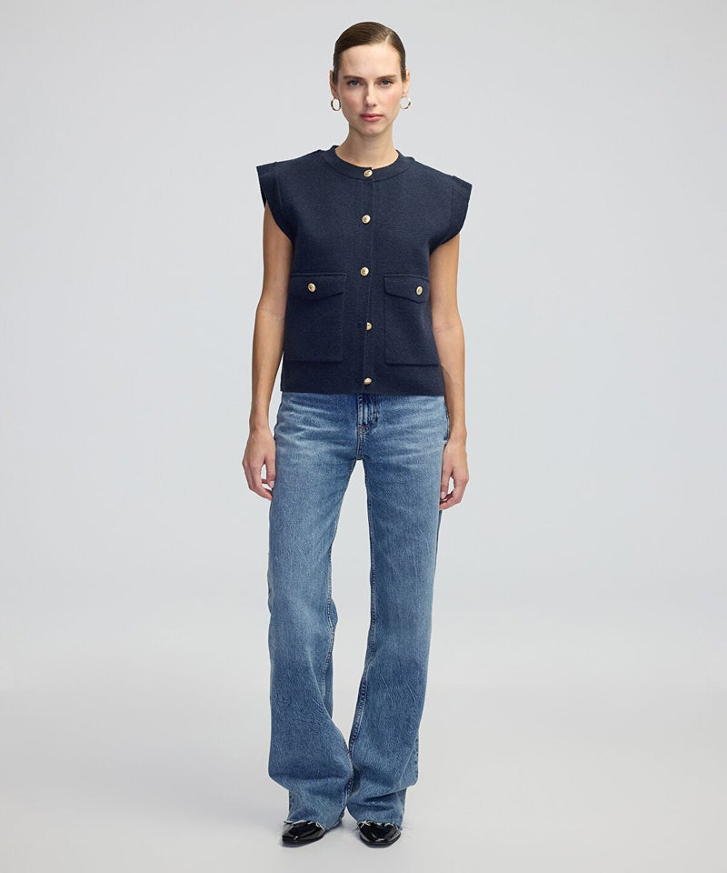 Ipekyol Gold-Button Knit Vest - Image 2