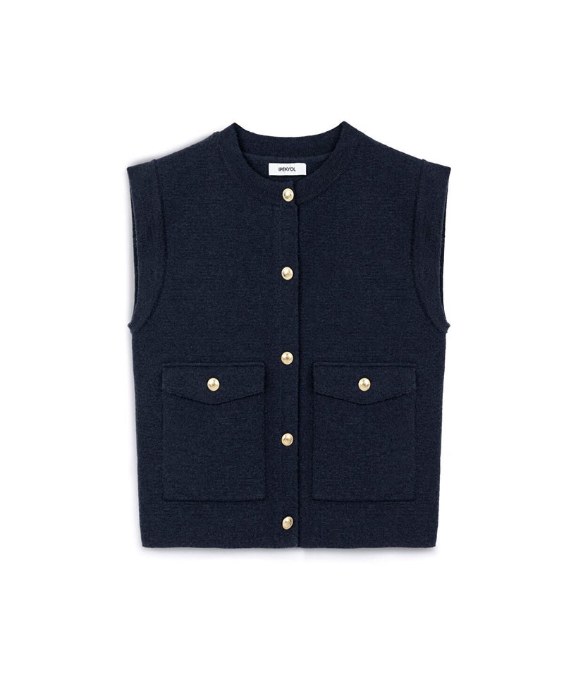 Ipekyol Gold-Button Knit Vest - Image 5