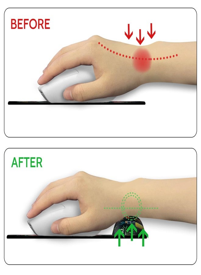 Blusabaca Mouse Pad with Wrist Rest, Goth Ergonomic Mouse Pads Wrist Support for Desk, Funny Skull Gothic Gaming Mousepad for Wireless Mouse Computer Work Home Desk Accessories Office Supplies Witchy Book - Image 3