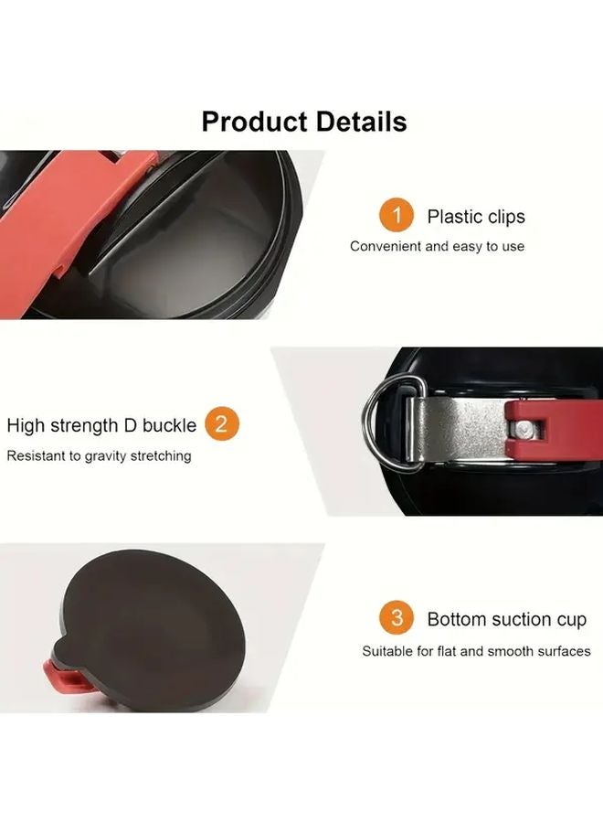 2Pcs Black Suction Cup Hooks With Metal Clamp Heavy Duty For Car RV Boat Window - Image 3