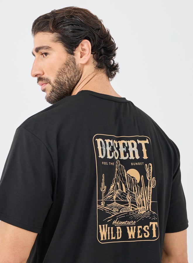 ستايلي طقم تي شيرت وشورت بطبعة جرافيك خلفية ستايلي - Image 4