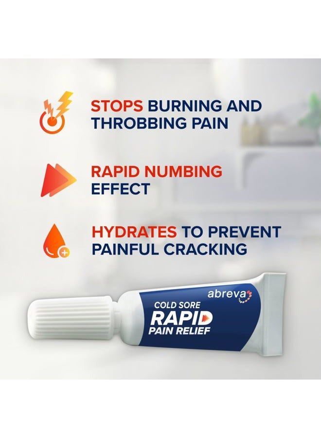 abreva Cold Sore Treatment Rapid Pain Relief Cream - 1 Tube, 3 Grams - Image 3