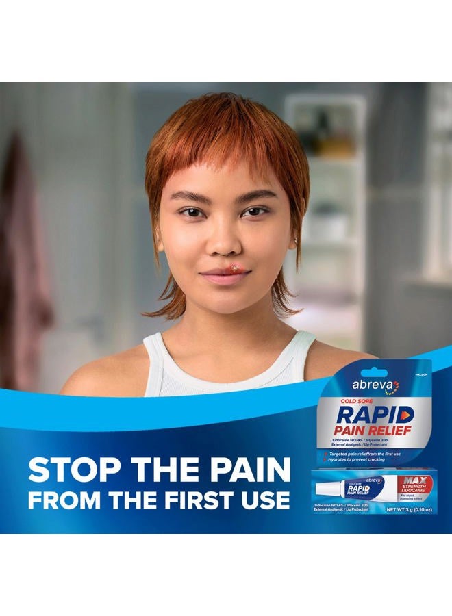 abreva Cold Sore Treatment Rapid Pain Relief Cream - 1 Tube, 3 Grams - Image 2